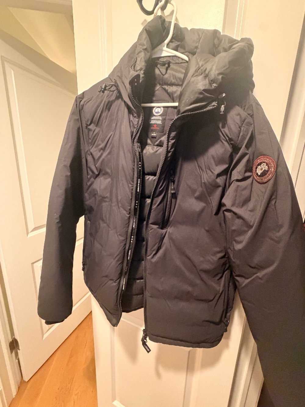 Canada Goose Lodge Hoody Men's Large Black Down Puffer Jacket 5078M